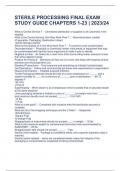 STERILE PROCESSING FINAL EXAM STUDY GUIDE CHAPTERS 1-23 | 2023/24