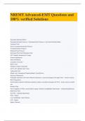 NREMT Advanced-EMT Questions and 100&percnt; verified Solutions