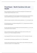 Final Exam - North Carolina Life and Health 150 Questions with 100&percnt; Correct Answers &vert; Updated &vert; Guaranteed A&plus;