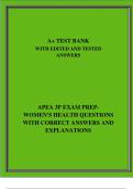 APEA 3P EXAM PREPWOMEN'S HEALTH QUESTIONS WITH CORRECT ANSWERS AND EXPLANATIONS