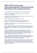WGU C467 Pharmacology&colon; Pharmacotherapeutics &lpar;Assessment and Monitoring&rpar; with Complete Solutions  