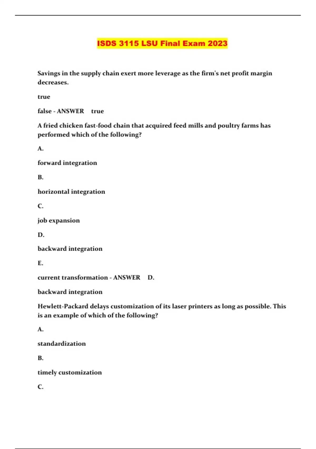 ISDS 3115 LSU Final Exam 2023 ISDS 3115 LSU Stuvia US isds-3115-lsu-final-exam-2023-isds-3115-lsu-stuvia-us