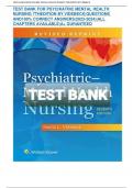 TEST BANK FOR PSYCHIATRIC MENTAL HEALTH NURSING 7TH EDITION BY VIDEBECK|QUESTIONS AND100% CORRECT ANSWERS|2023-2024)|ALL CHAPTERS AVAILABLE|A+ GURANTEED