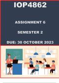 IOP4862 ASSIGNMENT 6  DETAILED ANSWERS-SEMESTER 2 (DUE 30 OCTOBER 2023)