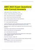 ABO 2023 Exam Questions with Correct Answers