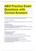 ABO Practice Exam Questions with Correct Answers 