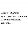 AINS 101 EXAM &sol; 80&plus; QUESTIONS AND VERIFIED ANSWERS 2023&sol;2024 &sol; GRADED A&plus;&period; 