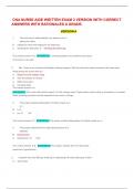 CNA NURSE AIDE WRITTEN EXAM 2 VERSION WITH CORRECT ANSWERS WITH RATIONALES A GRADE.   