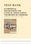 Test Bank Nutritional Foundations and Clinical Applications 8th Edition by Michele Grodner