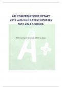 ATI COMPREHENSIVE RETAKE 2019 with NGN LATEST UPDATES MAY 2023 A GRADE. ATI Comprehensive 2019 C.docx