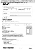 AQA A LEVEL PSYCHOLOGY PAPER 1 INTRODUCTORY TOPICS IN PSYCHOLOGY 7182/1 MAY 2023 QUESTIONS PAPER