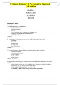 Complete Criminal Behavior A Psychological Approach 11th Edition Test Bank&excl; RATED A&plus;