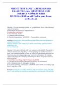 NREMT TEST BANK LATEST2023-2024 EXAM 370+Actual QUESTIONS AND CORRECT ANSWERS WITH RATIONALESYou will Find in your Exam (GRADE A)