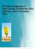 INC4801 Assignment 4 (DETAILED ANSWERS) 2023 (820764) - DUE 18 October 2023.