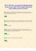 WGU D236 Pre-Assessment Pathophysiology Exam (Latest 2023/ 2024 Update) Questions and Verified Answers| Grade A