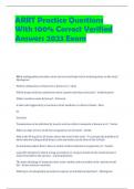 ARRT Practice Questions 2023 &vert; Verified Answers 100&percnt; Correct &vert; Complete Exam Preparation Guide