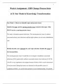 Nr 451 Week 6 Assignment:  EBP Change Process form ACE Star Model of Knowledge Transformation