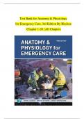 TEST BANK For Anatomy & Physiology for Emergency Care, 3rd Edition By Bledsoe  | Verified Chapter's 1 - 20 | Complete