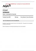 AQA A-LEVEL GERMAN Paper 1 Listening Test Transcript JUNE  2023  