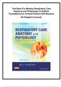 Test Bank For Mosbys Respiratory Care Anatomy and Physiology 3rd Edition Foundations for Clinical Practice Will Beachey All Chapters Covered.
