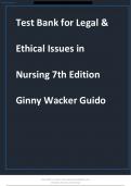 TEST BANK FOR LEGAL & ETHICAL ISSUES IN NURSING&comma; 7TH EDITION&comma; GINNY WACKER GUIDO