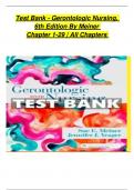 TEST BANK For Gerontologic Nursing, 6th Edition By Meiner | Verified Chapter's 1 - 29 | Complete