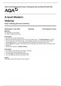 AQA A-level Modern Hebrew Paper 2 Writing (Set texts and films) QP JUNE 2023
