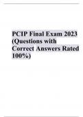 PCIP Final Exam 2023 (Questions with Correct Answers Rated 100%)