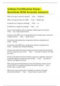 Asthma Certification Exam &ndash; Questions With Accurate Answers
