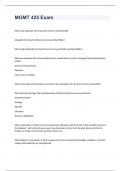  MGMT 425 Exam with 100&percnt; correct answers