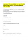 Querying Microsoft SQL Server &lpar;70-461&rpar; Certification Exam Sample Questions and answers