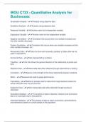 WGU C723 - Quantitative Analysis for Businesses  Questions With Complete Solutions&period;