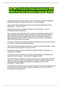 NCTRC Practice Exam Questions With 100&percnt; Correct Answers Latest &commat; 2023