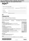 AQA AS CHEMISTRY PAPER 2 ORGANIC AND PHYSICAL CHEMISTRY 7404/2 MAY 2023 QUESTIONS PAPER