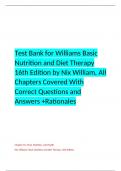  Test Bank for Williams Basic Nutrition and Diet Therapy 16th Edition by Nix William, All Chapters Covered With Correct Questions and Answers +Rationales