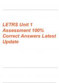 LETRS Unit 1 Assessment 100% Correct Answers Latest Update