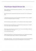 Final Exam Hawaii Drivers Ed&vert;100 Review &vert; Questions with 100&percnt; Correct Answers &vert; Verified &vert; Latest Update