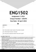 ENG1502 Assignment 1 (ANSWERS) 2024 - DISTINCTION GUARANTEED