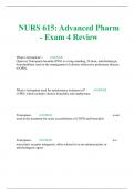NURS 615: Advanced Pharm - Exam 4 Review