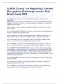 Suffolk County Law Regarding Licensed Occupations Home Improvement Test Study Guide 2023