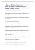 Basic Chemistry and Biological Macromolecules Exam Study Guide