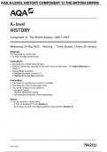 AQA A-level HISTORY Component 1J The British Empire, c1857–1967 7042/1J MAY 2023 QUESTIONS PAPER