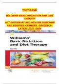 WILLIAMS BASIC NUTRITION AND DIET THERAPY 16TH EDITION BY NIX WILLIAM QUESTION AND VERIFIED ANSWERS  GRADED A&plus; LATEST 2023 &sol;2024