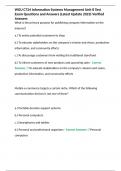 WGU C724 Information Systems Management Unit 8 Test Exam Questions and Answers &lpar;Latest Update 2023&rpar; Verified Answers