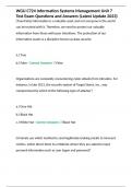 WGU C724 Information Systems Management Unit 7 Test Exam Questions and Answers &lpar;Latest Update 2023&rpar;