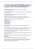 FL Bail Bonding&lpar;2023-2024&rpar;Questions & Answers 100&percnt; Correct&lpar;SCORED A&plus;&rpar;FL Bail Bonding&lpar;2023-2024&rpar;Questions & Answers 100&percnt; Correct&lpar;SCORED A&plus;&rpar;