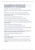 Accessibility for Ontarians with Disabilities Act Training Module questions and answers 100&percnt; correct 2023