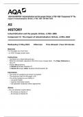 AQA AS HISTORY  Industrialisation and the people: Britain, c1783–1885  Component 1F  The  impact of industrialisation: Britain, c1783–1832  QP MAY 2023 