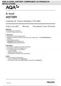 AQA A-level HISTORY Component 2H France in Revolution, 1774–1815 7042/2H JUNE 2023 QUESTIONS PAPER