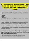 ATI FUNDAMENTAL NURSING EXAM STUDY GUIDE 100&plus; QUESTIONS WITH VERIFIED ANSWERS &lpar;RATIONALE PROVIDED&rpar;&sol;A&plus; GRADE&period; 